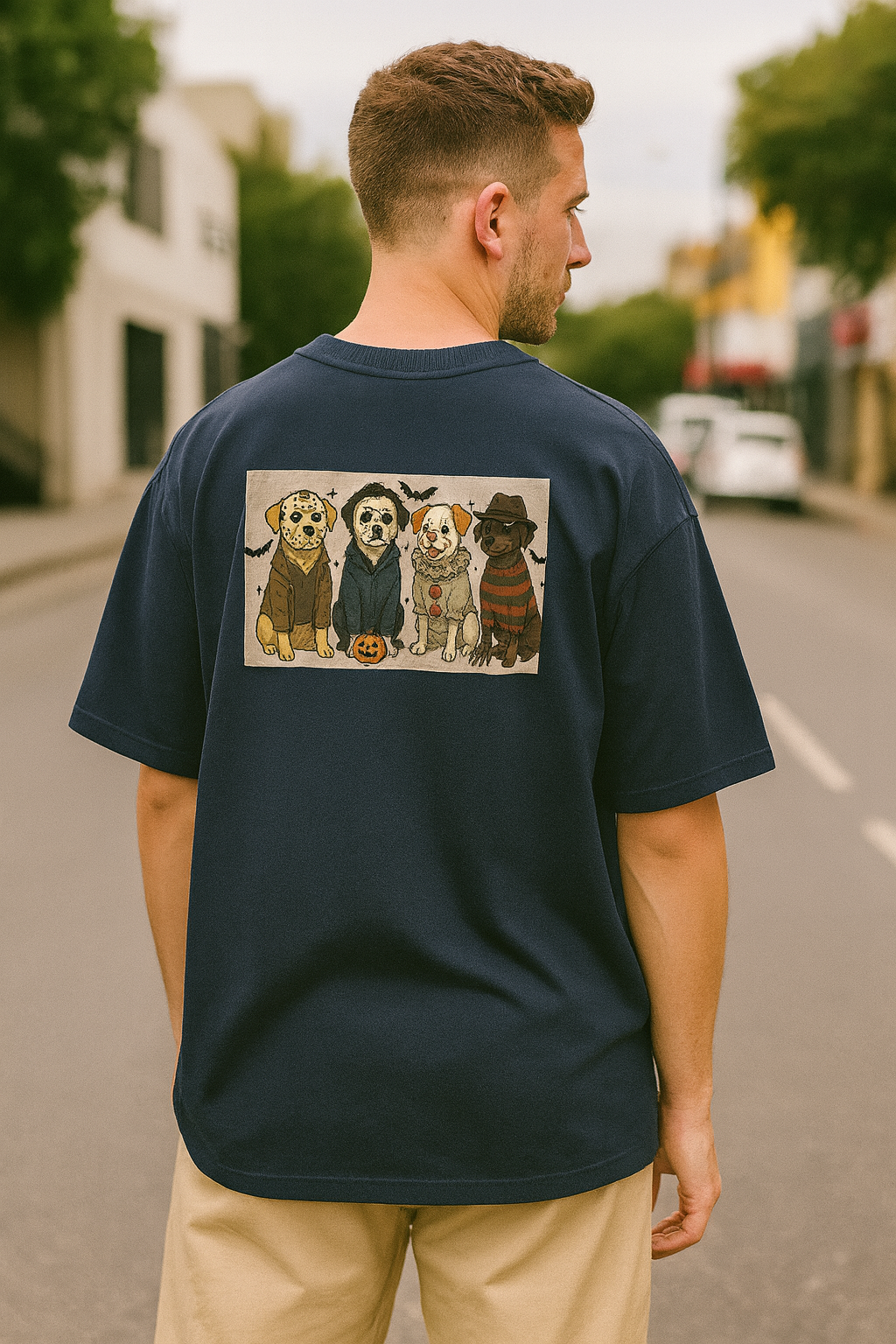 DOG HALLOWEEN Unisex Oversized T-Shirt