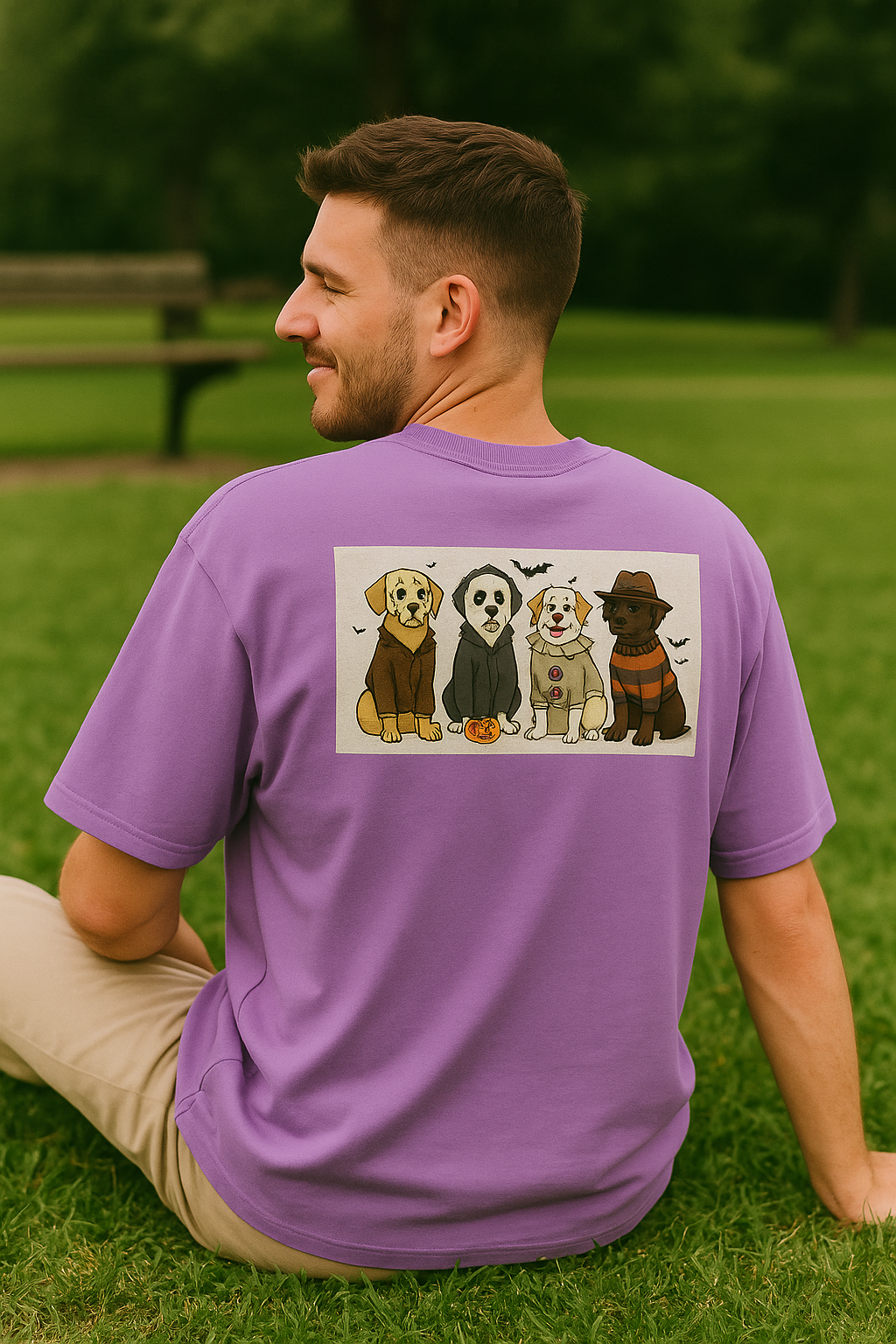DOG HALLOWEEN Unisex Oversized T-Shirt