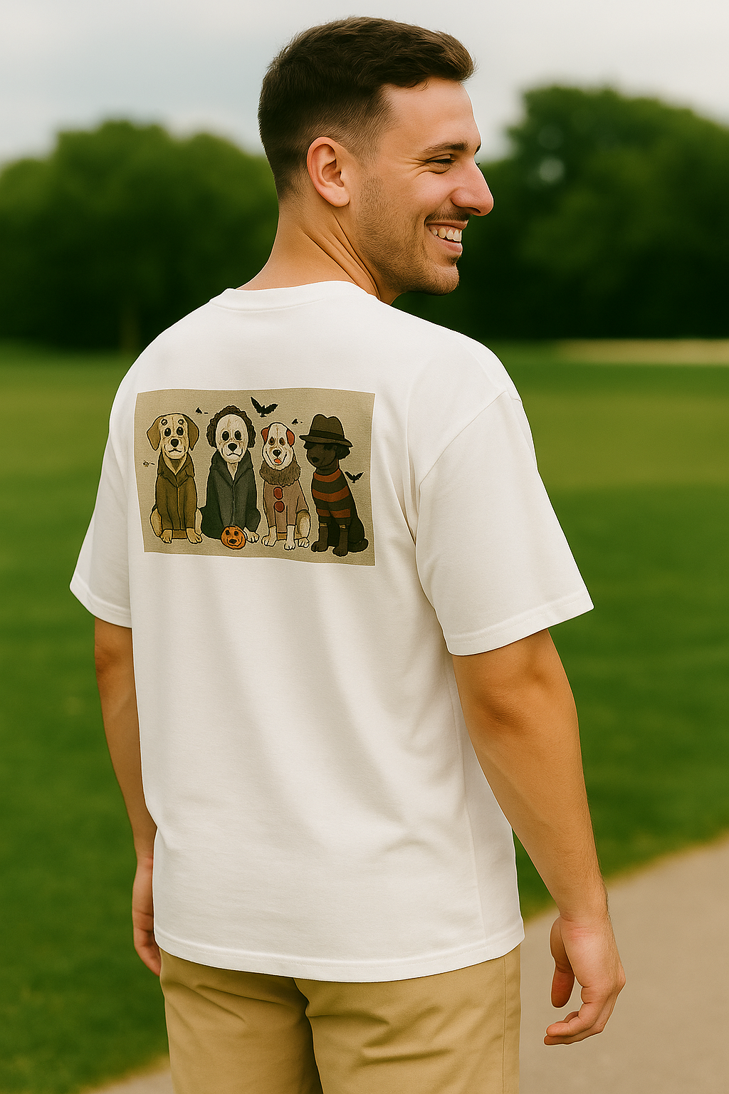 DOG HALLOWEEN Unisex Oversized T-Shirt